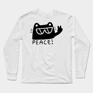 Cool peace cat with sunglasses Long Sleeve T-Shirt